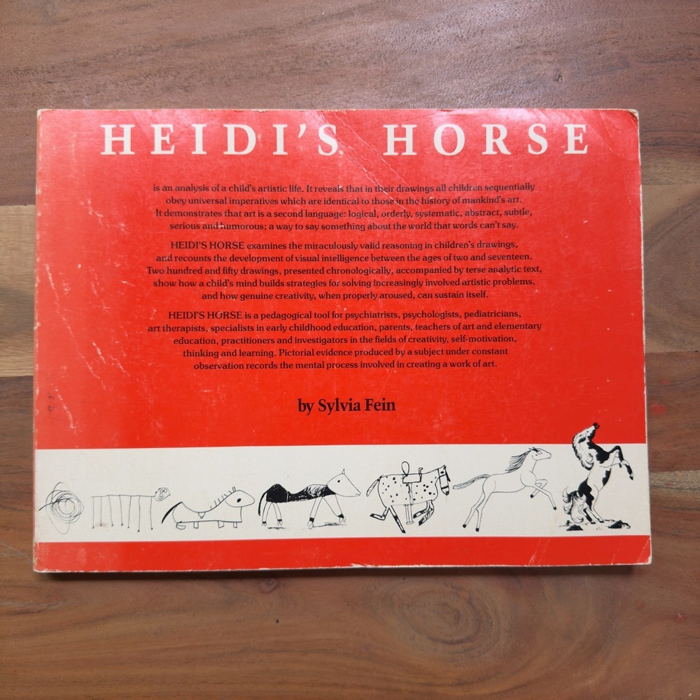 Vtg Heidi's Horse Book Sylvia Fein 1976 Paper Art Drawing Illustration Rare